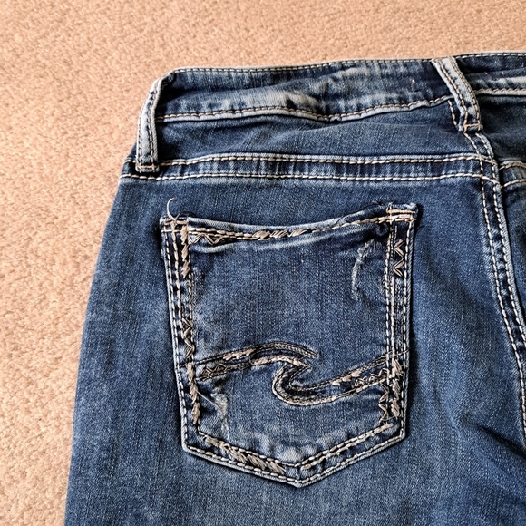 Silver Jeans Women's Boyfriend Jeans Size 29 Ankle Length Denim Distressed Blue - Picture 13 of 15